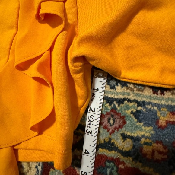Zara Ruffle Tiered Layered Long Sleeve Crop Top Orange Women’s Small Sweater - Picture 10 of 11